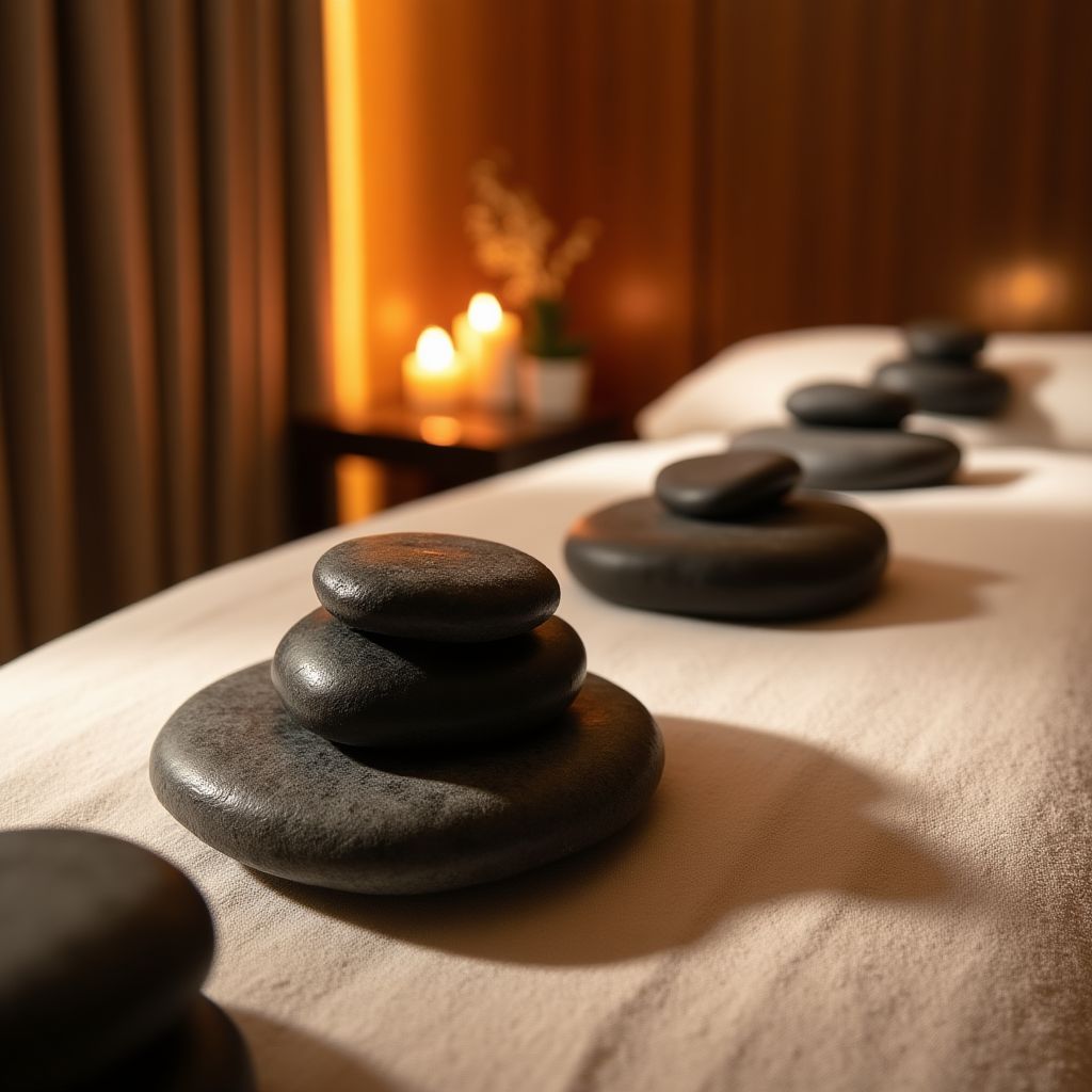 Hot Stone Massage Setup
